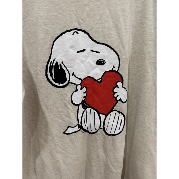 Peanuts Plus Size~ 4x Black ~ Snoopy Love Heart Valentines Peanuts Lightweight - Picture 2 of 6